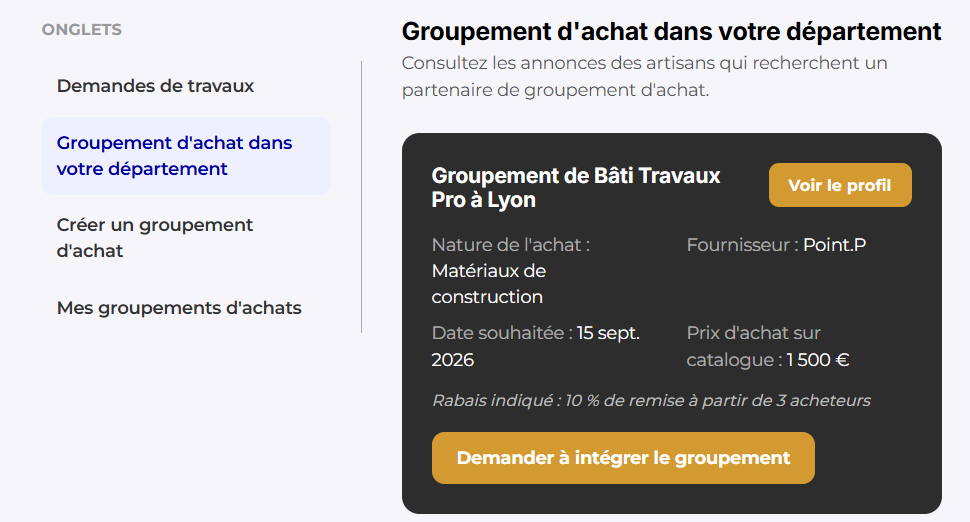 Groupement d'achat dans votre département