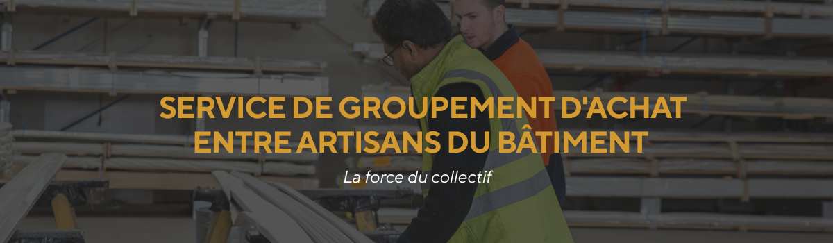 Artisans du bâtiment dans un dépôt de matériaux