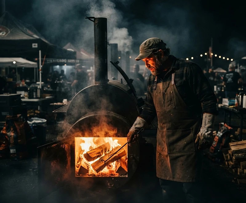 Pitmaster at night