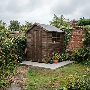Timber garden shed on a level concrete base