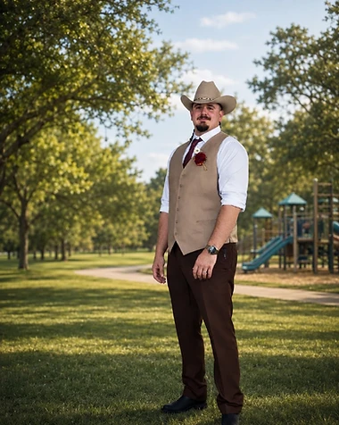 Dacoda Quinn listening to residents at a community park