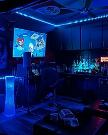 Late-night studio ambiance