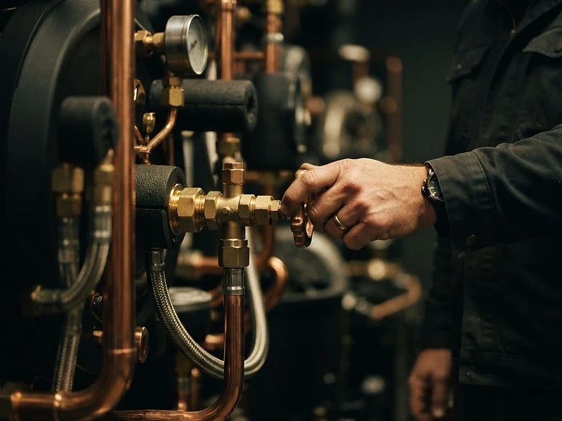 Reyds technician servicing a boiler