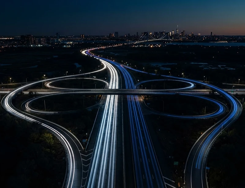 New Jersey highway at dusk — Clifton Limousine and Car Service