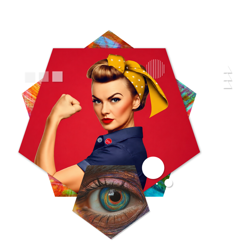 Geometric photo art collage