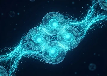 Cells absorbing glowing nano particles