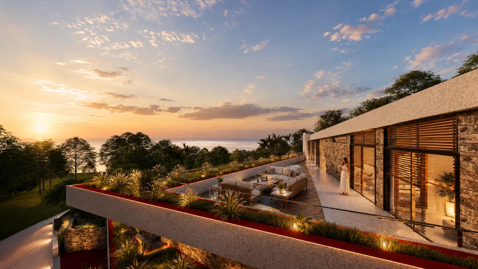 Sensu, a residence by Apel Design in Malibu, shown as a design visualization, view 1 of 5