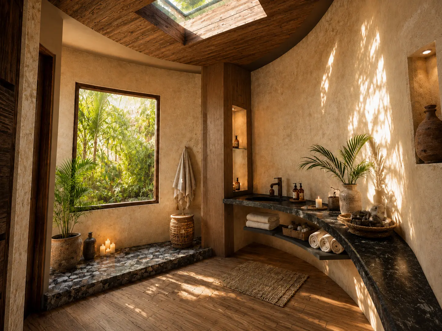 Vanity and bathing room in a resort suite, an Apel Design resort concept