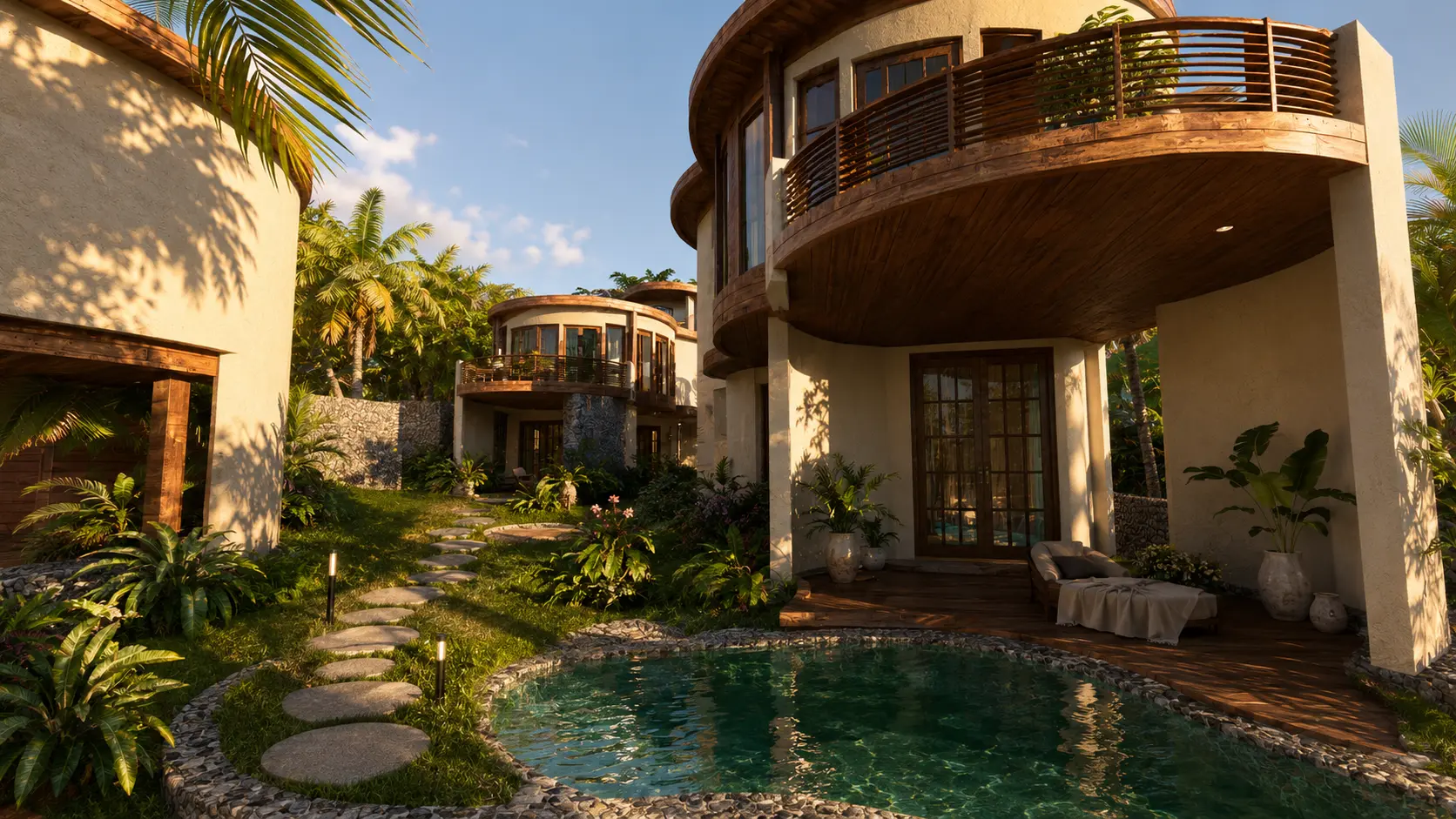 Pool villa at the Bacalar resort study, an Apel Design resort concept
