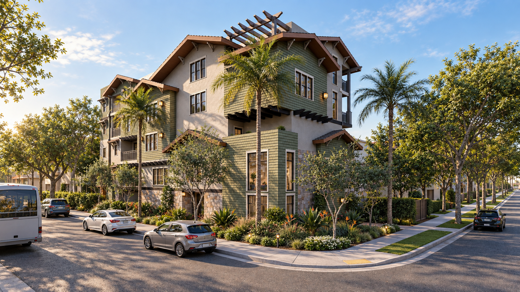 Wilton, a multifamily building in Hancock Park by Apel Design, shown as a design visualization