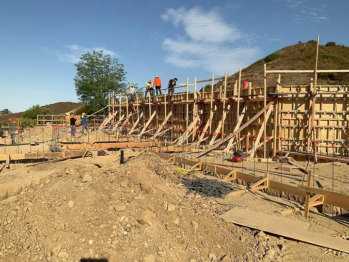 Concrete formwork and crew at Mintcello
