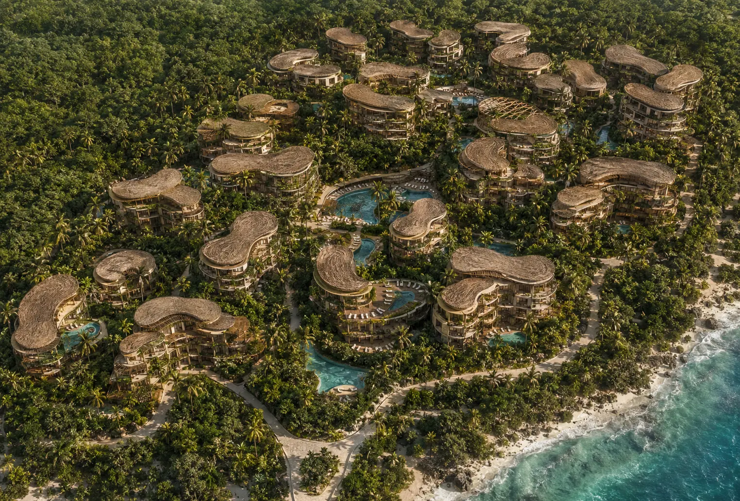 Master plan for the Tulum resort study, an Apel Design resort concept