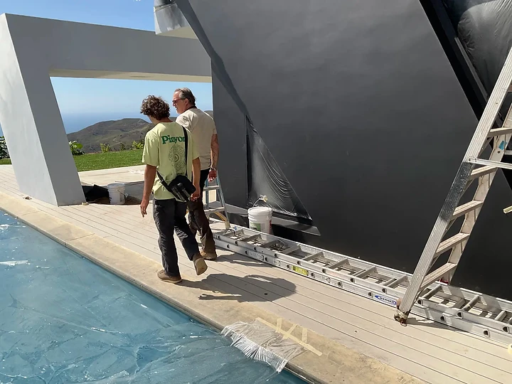 Walking a pool deck during construction