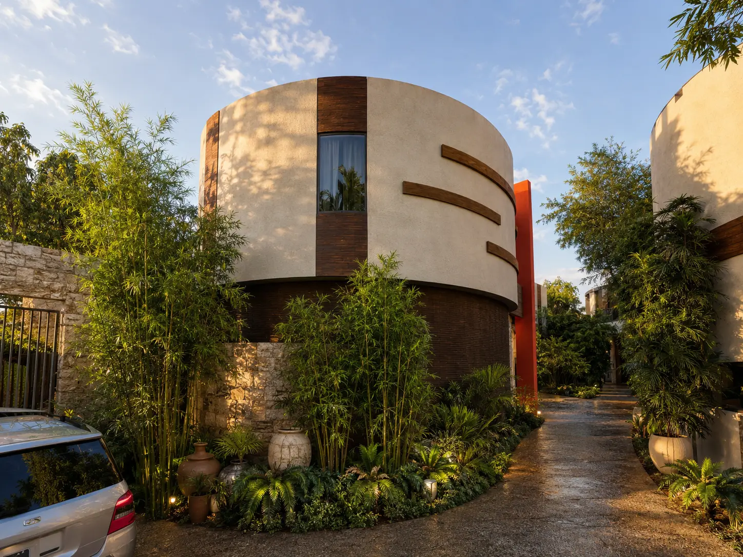 Sculptural villa form within the resort study, an Apel Design resort concept