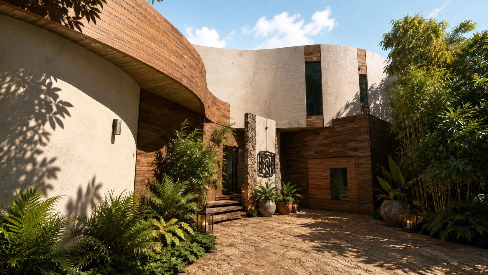 Arrival sequence at the Tulum resort study, an Apel Design resort concept
