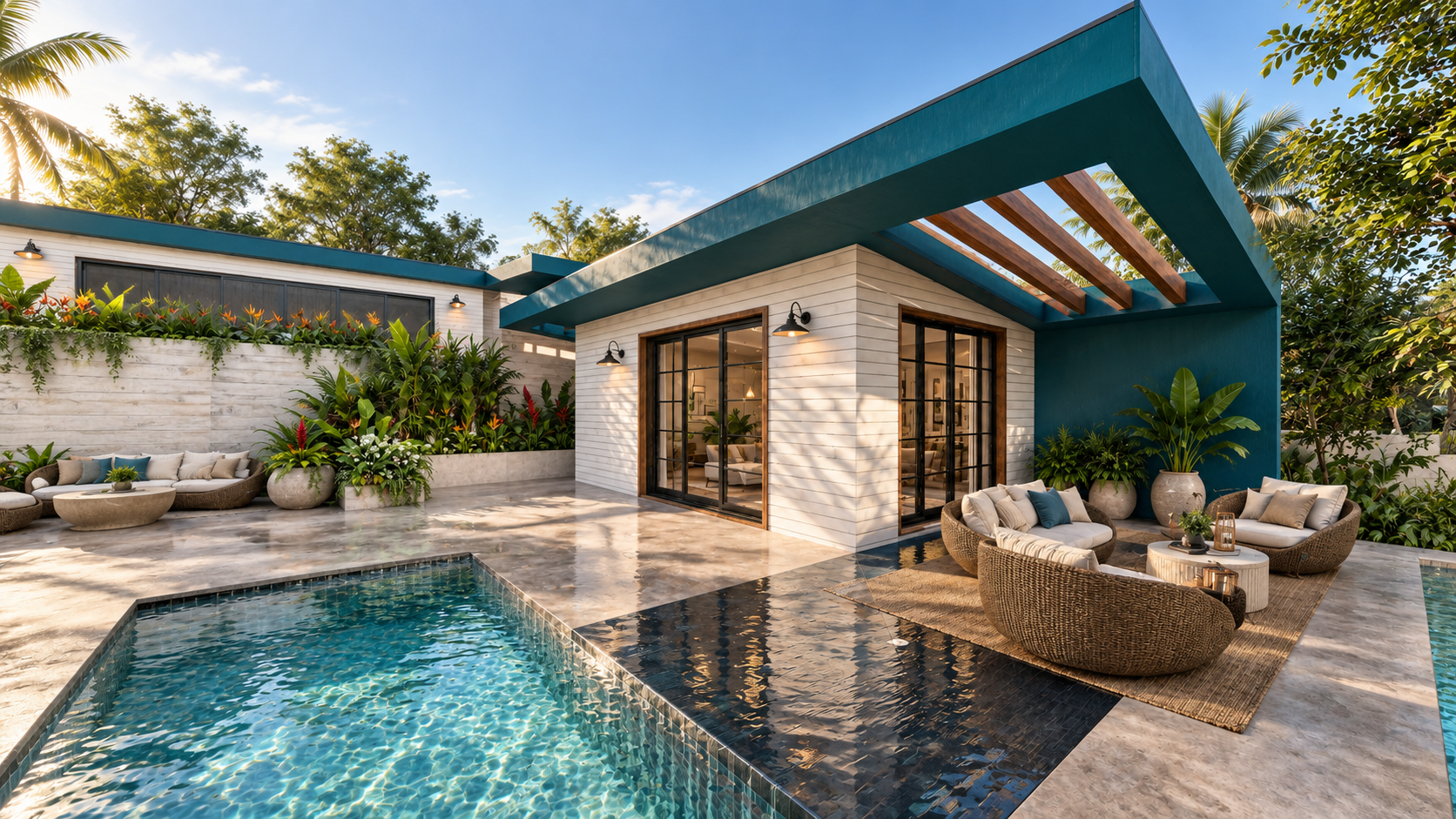 The pool pavilion at Surfside, shown as a design visualization