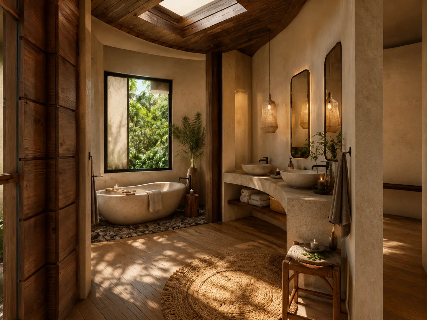 Bathing room with stone and daylight, an Apel Design resort concept