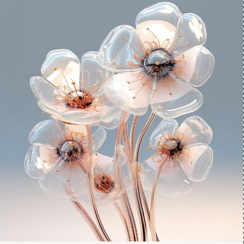Crystalline floral art composition