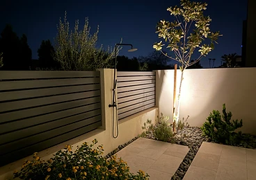 Outdoor Shower at Paradise Reserve, a North Scottsdale luxury vacation rental estate
