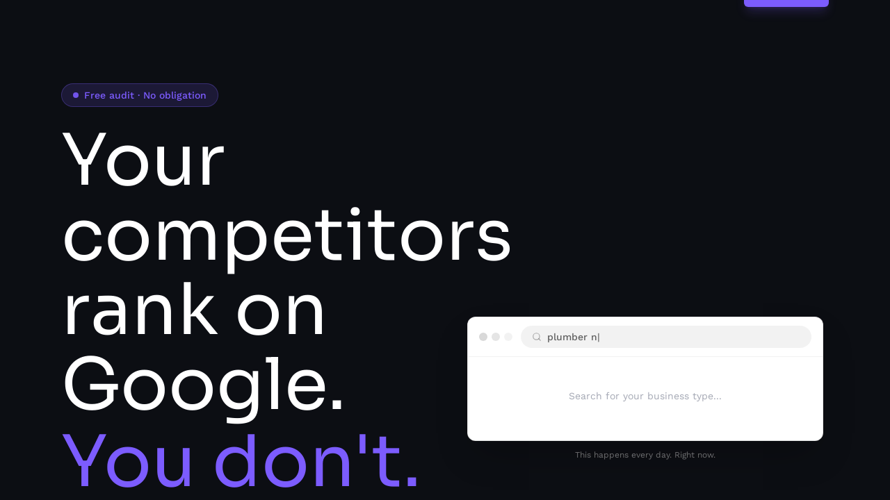 Local Rank Audit: SEO Lead Capture Page template preview