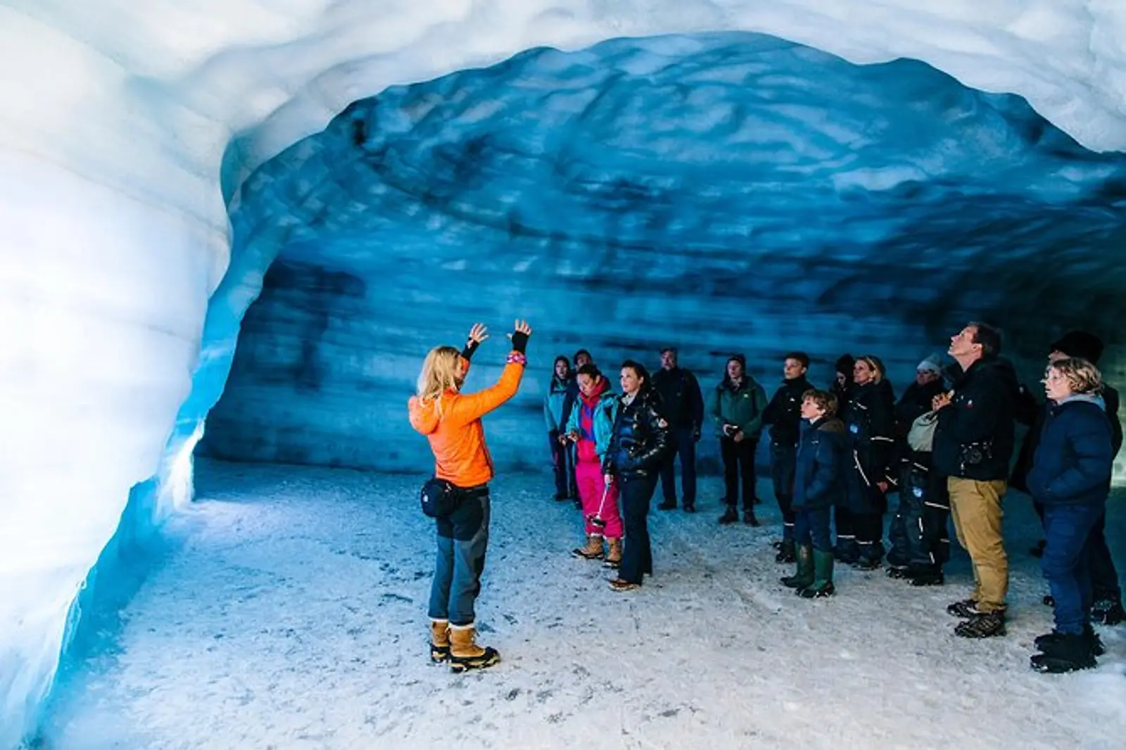 Snowmobile to the heart of Iceland's Langjökull Glacier