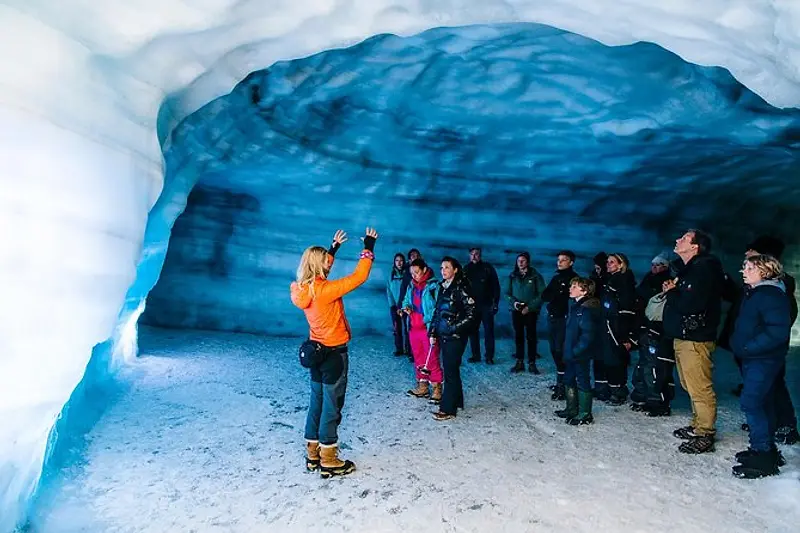 Snowmobile to the heart of Iceland's Langjökull Glacier
