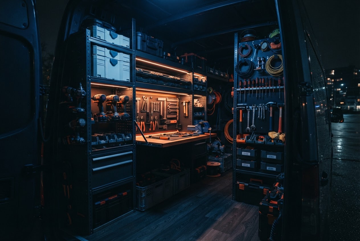 Organized tools and materials ready for property maintenance work