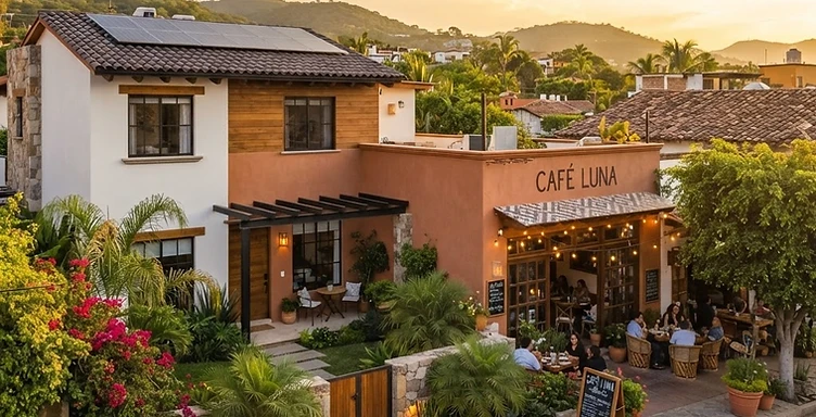 Casa y pequeño negocio con energía solar