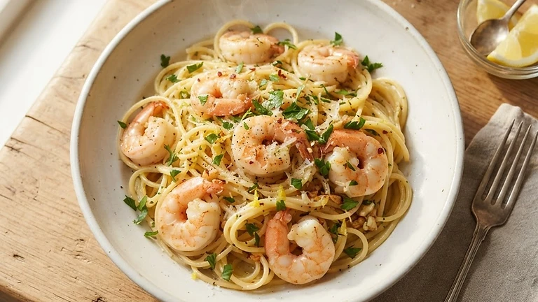 20-Minute Garlic Butter Shrimp Pasta