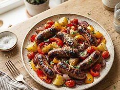 Sheet Pan Sausage and Peppers