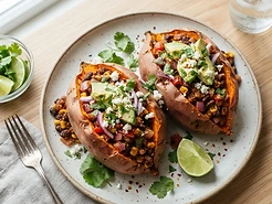 Stuffed Sweet Potatoes with Black Beans