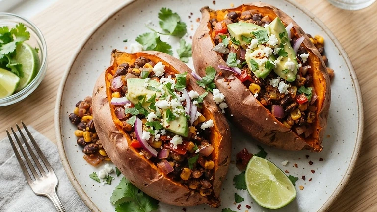 Stuffed Sweet Potatoes with Black Beans