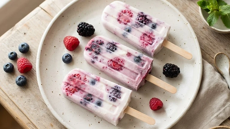 Berry Yogurt Popsicles