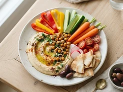 Hummus and Veggie Snack Plate