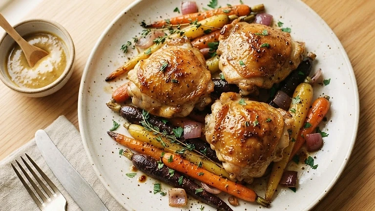 Maple Mustard Chicken with Carrots