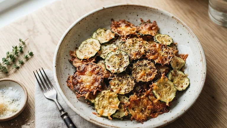 Cheesy Baked Zucchini Chips