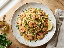 Spaghetti Aglio e Olio with Shrimp