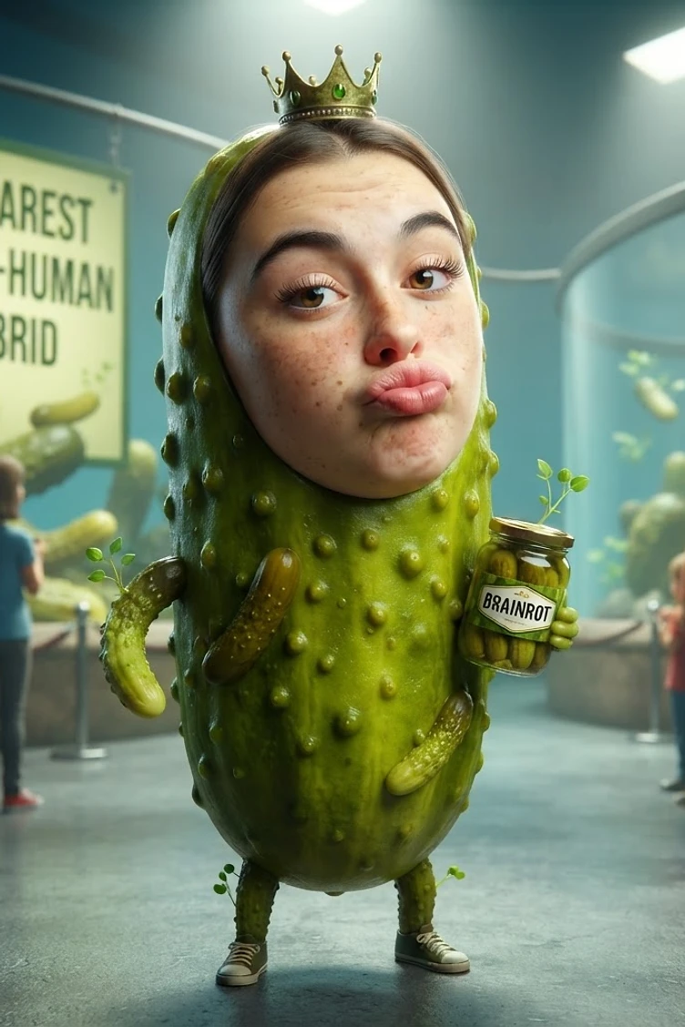 Brainrot Me character: Pickle in In a zoo