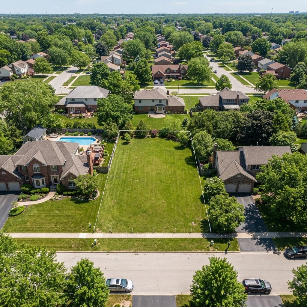 Overgrown vacant lot