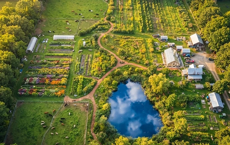 Aerial view of Jacobs Haven farm