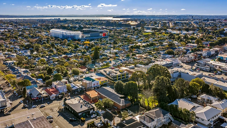 Mt Eden and the wider neighbourhood from above