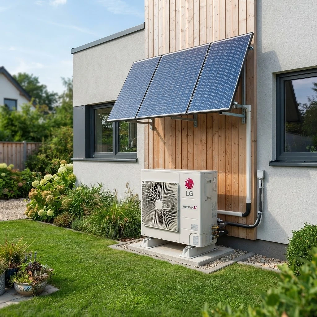 Bomba de calor com painéis solares