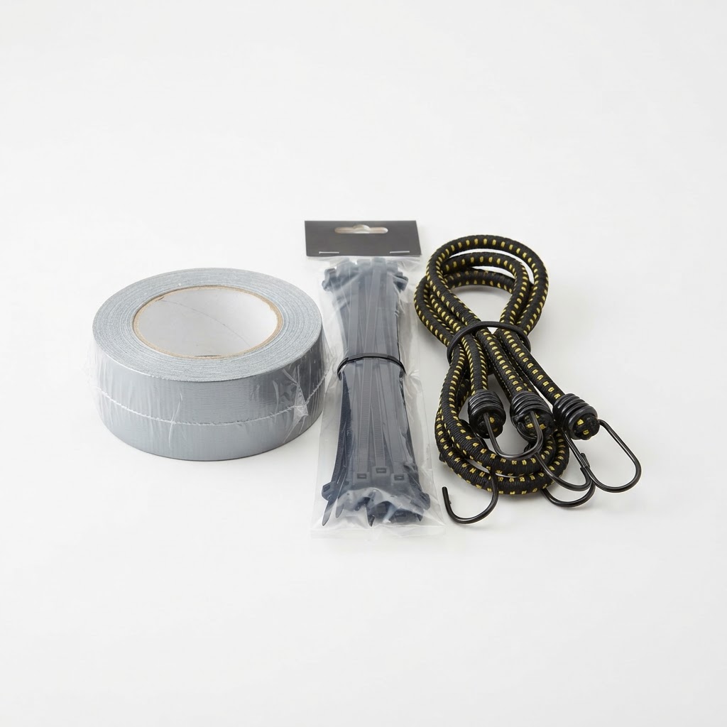 Duct Tape + Zip Ties + Bungee Cord Repair Bundle