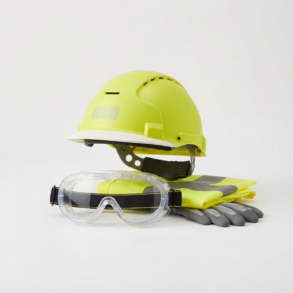 Safety Goggles + Hard Hat Cleanup Set