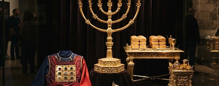 Reconstructed temple vessels and priestly garments