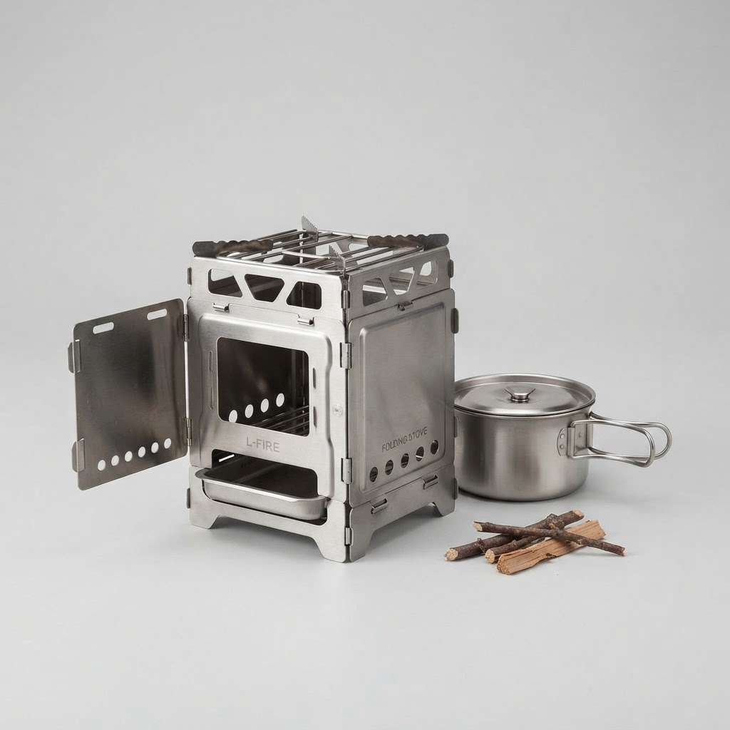 Folding Wood-Burning Camp Stove