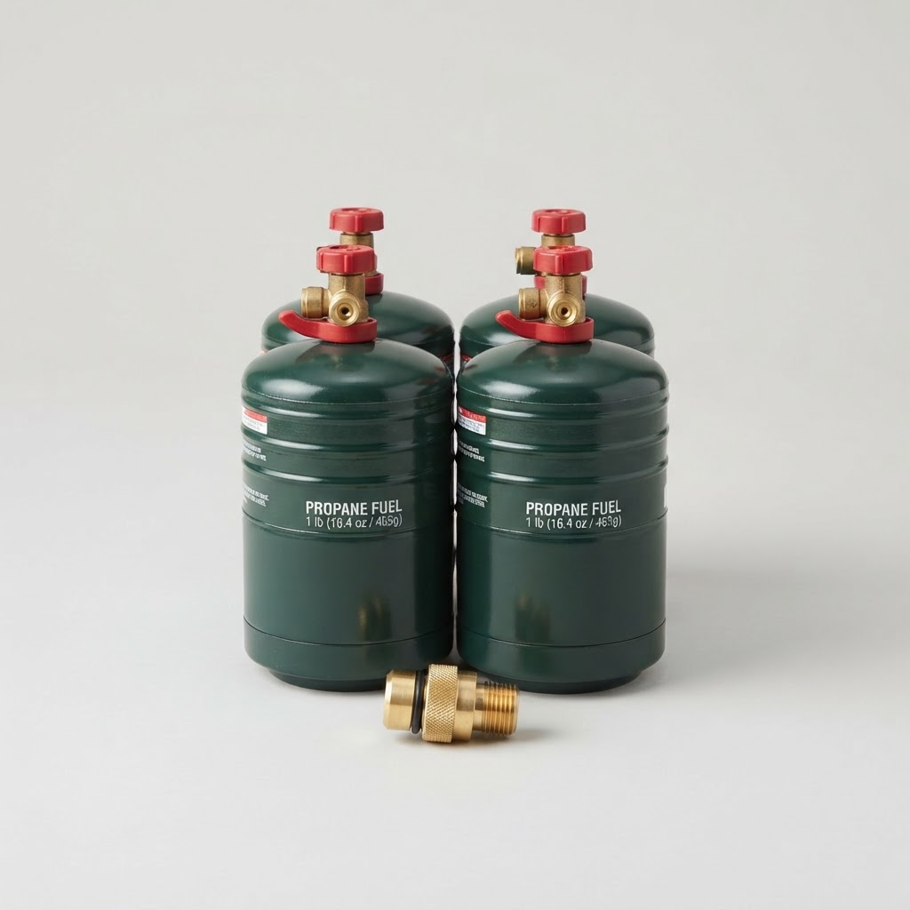Propane Cylinders (1 lb, 4-Pack) + Refill Adapter