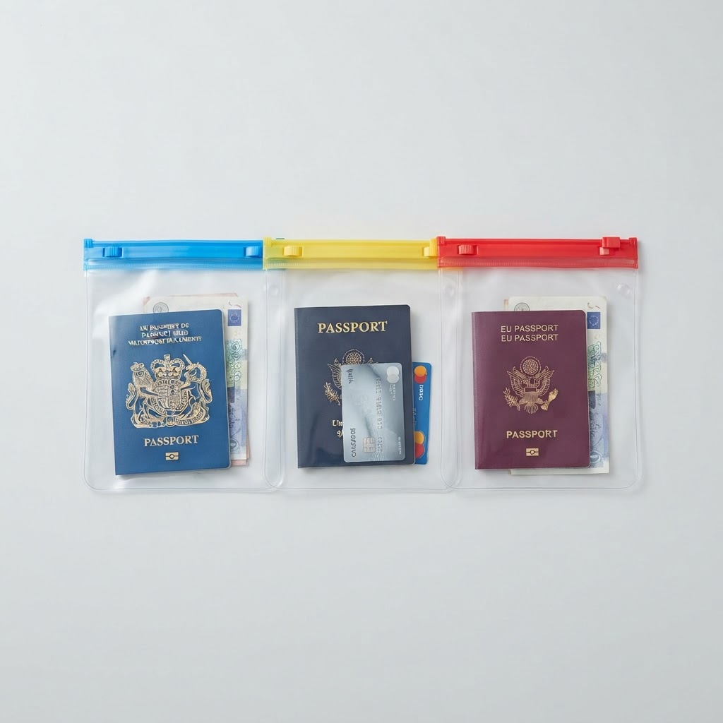 Waterproof Document Pouch (Passport Size, 3-Pack)