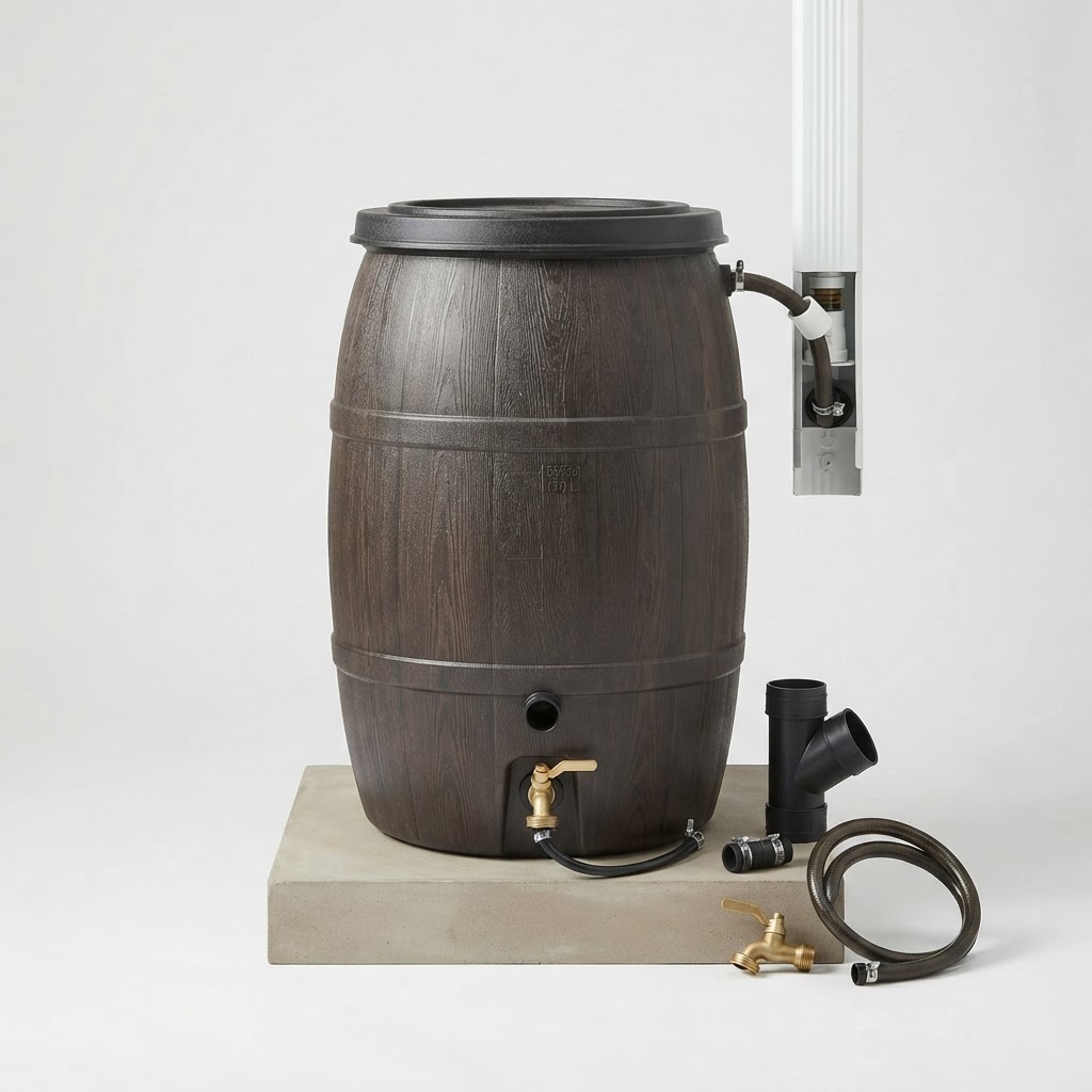 Rain Barrel Kit (50 Gal) with Spigot & Diverter