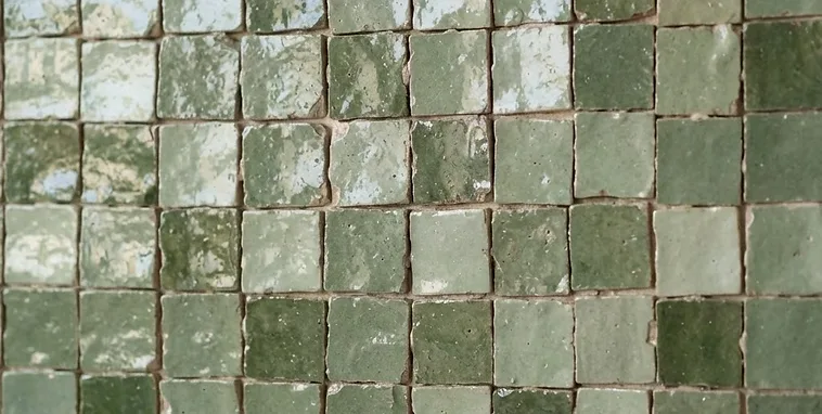 Zellige sauge · Surface detail